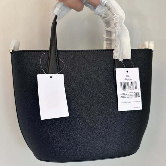 NWT Kate Spade NWT $329 Glitter Glimmer Satchel Black KE460 Handbag Purse NEW - Picture 5 of 9